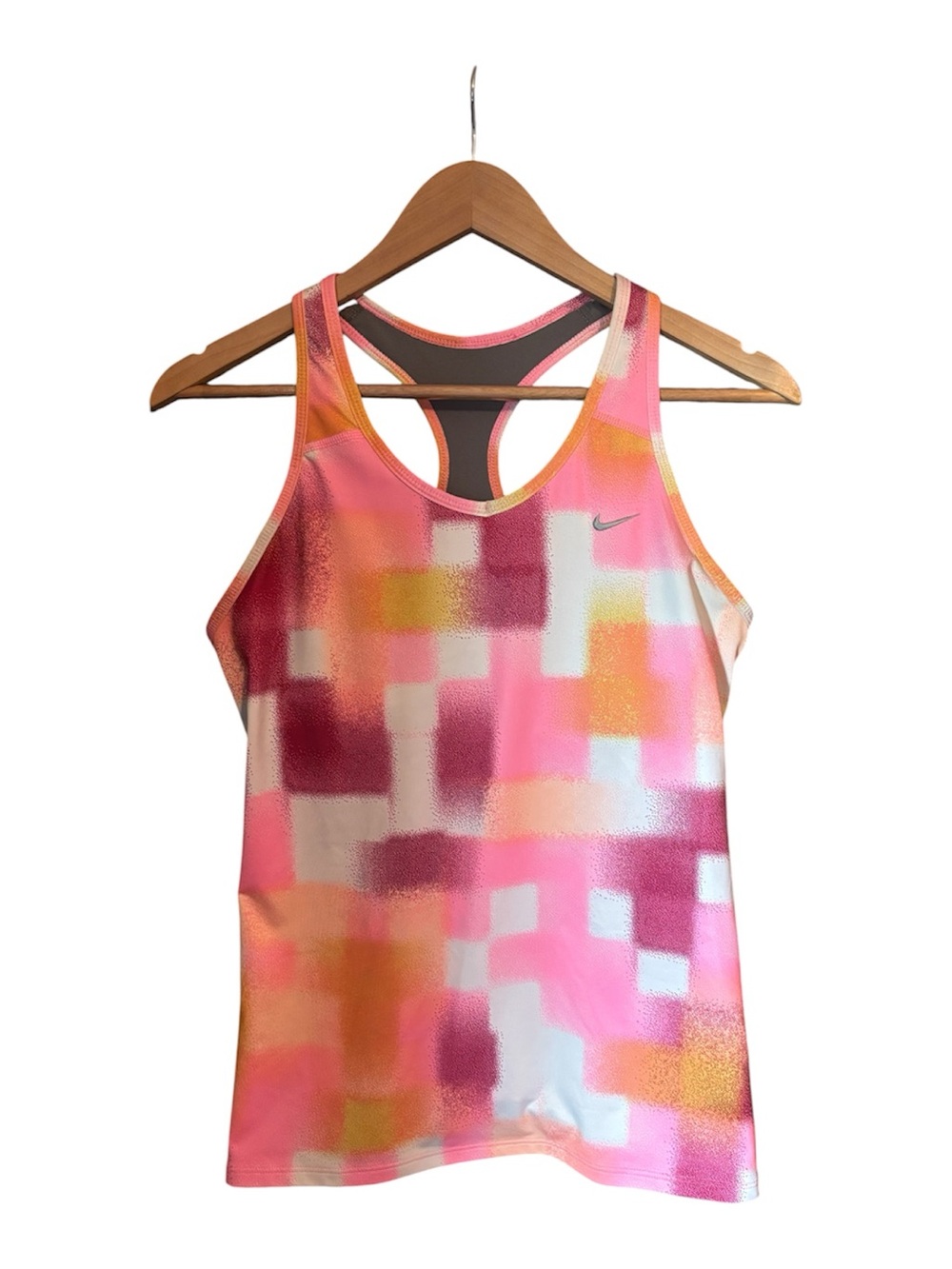 Nike Women’s Pink, Orange & White Geometric Racerback Tank